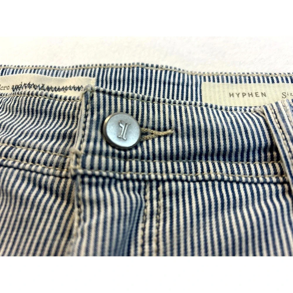 Anthro x Pilcro Blue White Railroad Stripe Anthropologie Hypen Shorts Womens 30 - Picture 8 of 16
